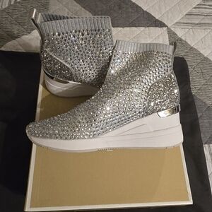 Michael Kors Silver Sparkle Sneakers